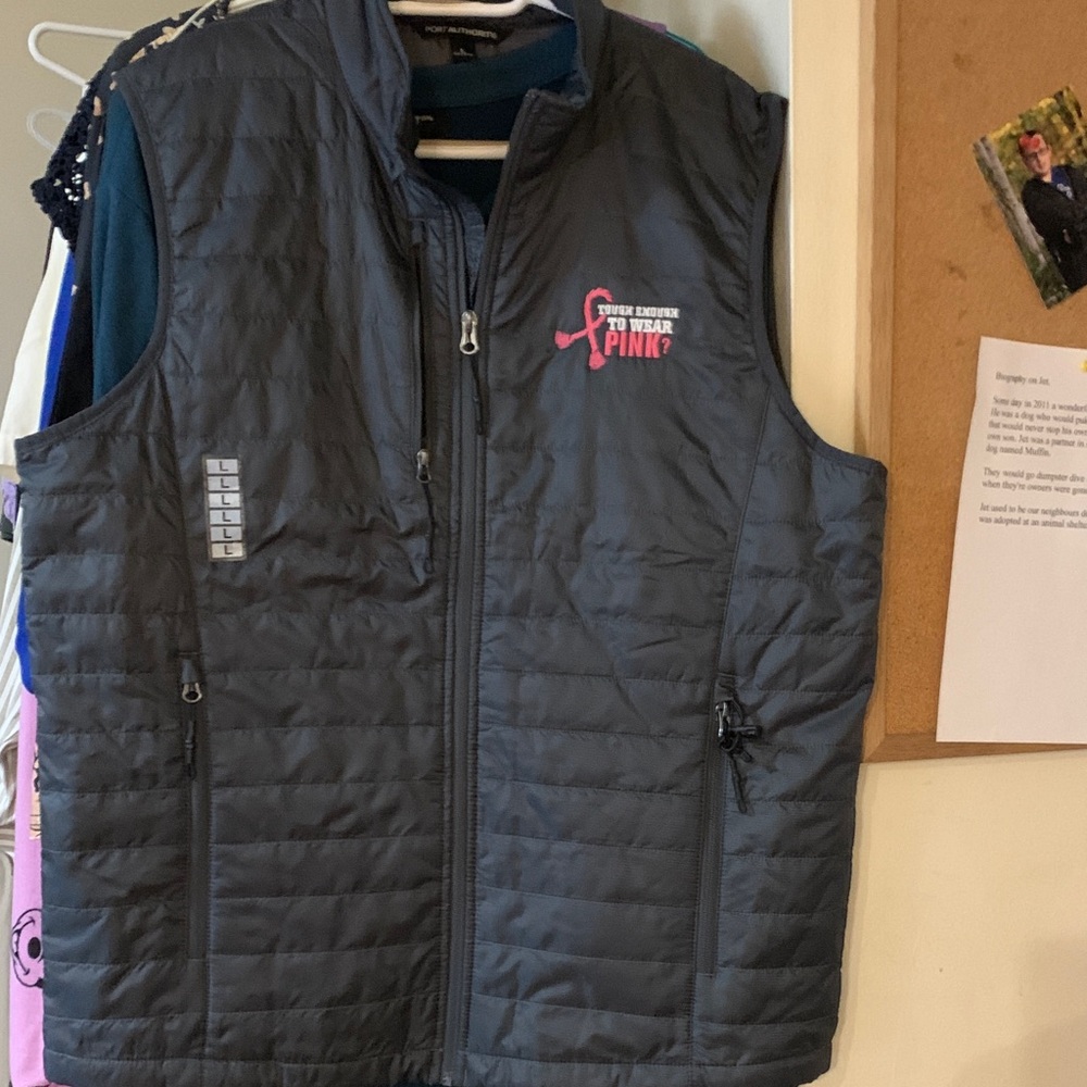 Port Authority Dark Grey Quilted Zip Front Vest
